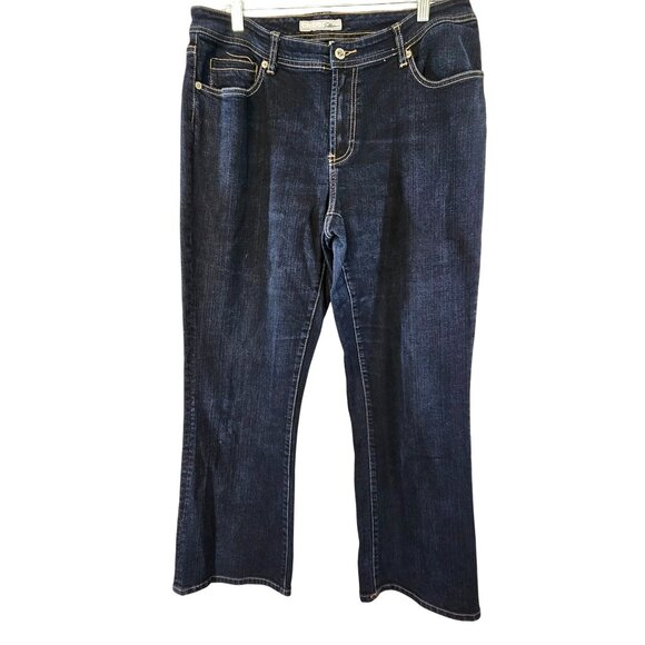 Chico's Chicos Platinum Size 2 Short Approx Size 12 14 Denim Jeans Dark Wash - Picture 1 of 8